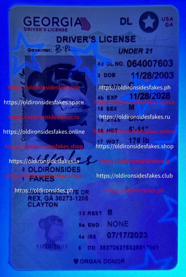 Georgia Driver License(New GA U21) - Image 3