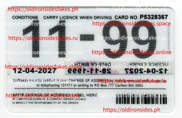 Victoria Australia Driver Licence(VIC-B-FULL) - Image 2