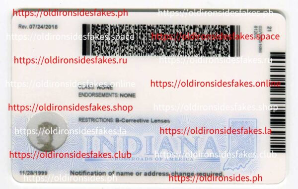 Indiana Driver License(New IN) - Image 2