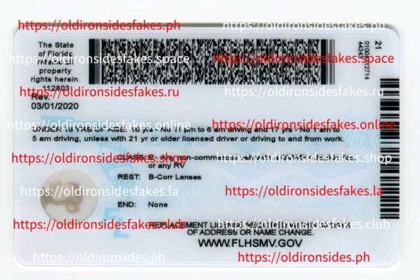 Florida Driver License(New FL U21 NEW 2022 PolyCard) - Image 2